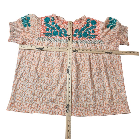 Sister Mary Womens Large Camilla Embroidered Floral Boho Top - Picture 4 of 7